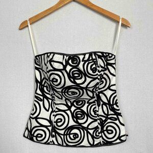 White House Black Market NWT Black and White Printed Bustier Womens Size 2
